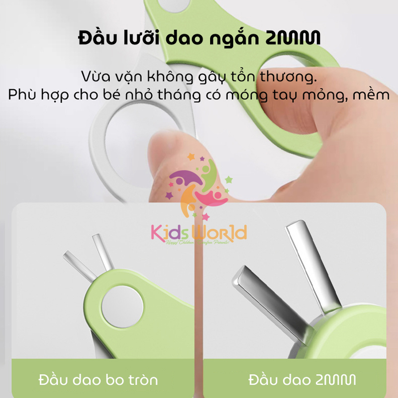 Bộ bấm móng tay móng chân cho bé hình khỉ dễ thương với 4 chi tiết kéo cắt, kìm bấm, nhíp, dũa móng chống kẹp thịt an toàn cho bé