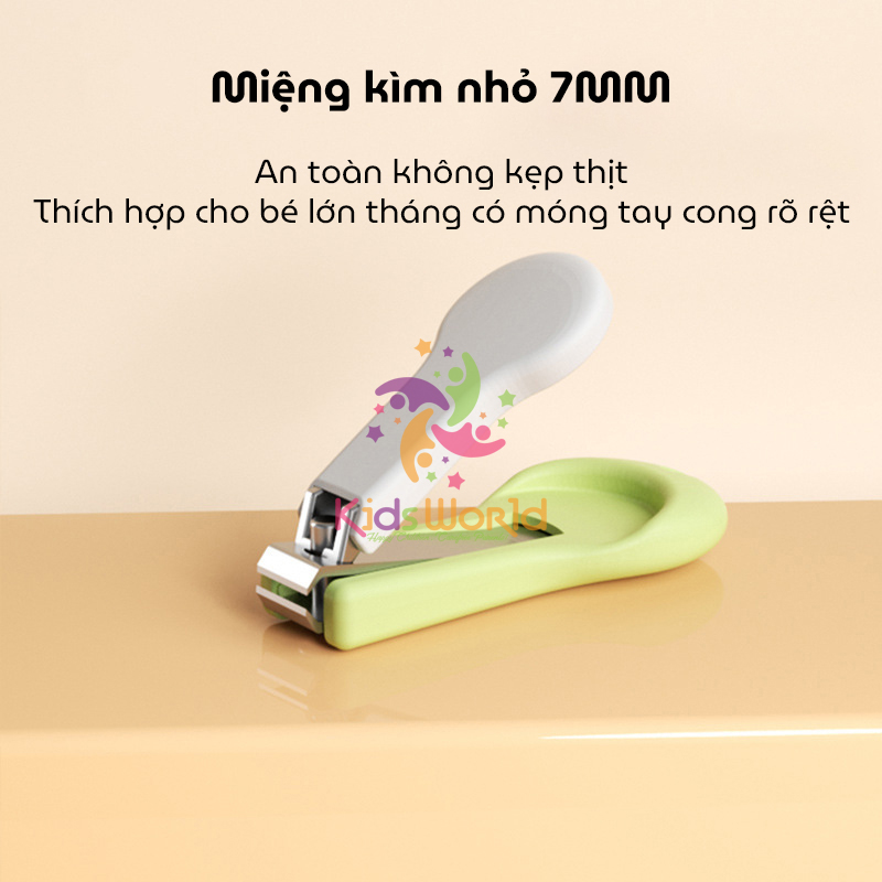 Bộ bấm móng tay móng chân cho bé hình khỉ dễ thương với 4 chi tiết kéo cắt, kìm bấm, nhíp, dũa móng chống kẹp thịt an toàn cho bé