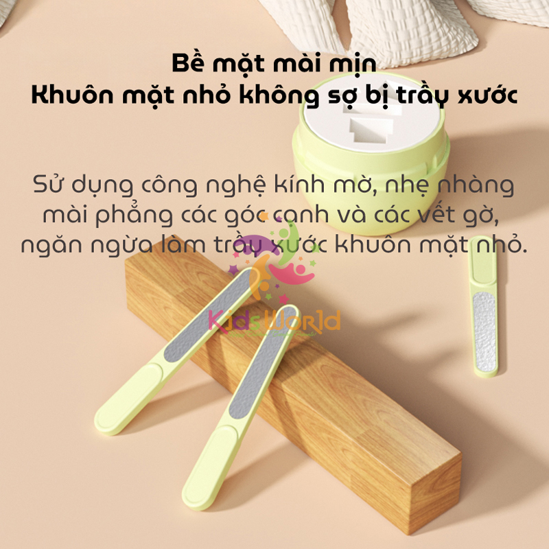 Bộ bấm móng tay móng chân cho bé hình trụ 4 chi tiết gồm bấm móng, kéo, nhíp, dũa chống kẹp thịt an toàn cho bé