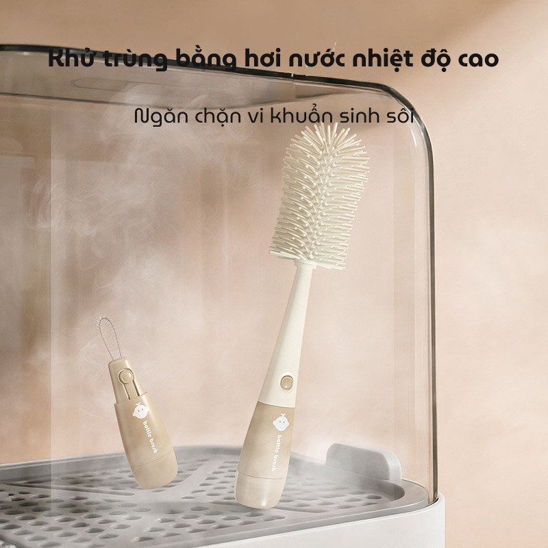 Bộ cọ rửa bình sữa silicone TPE đa năng 3in1 vệ sinh chuyên sâu, kháng khuẩ, thiết kế sang trọng, có thể tháo rời