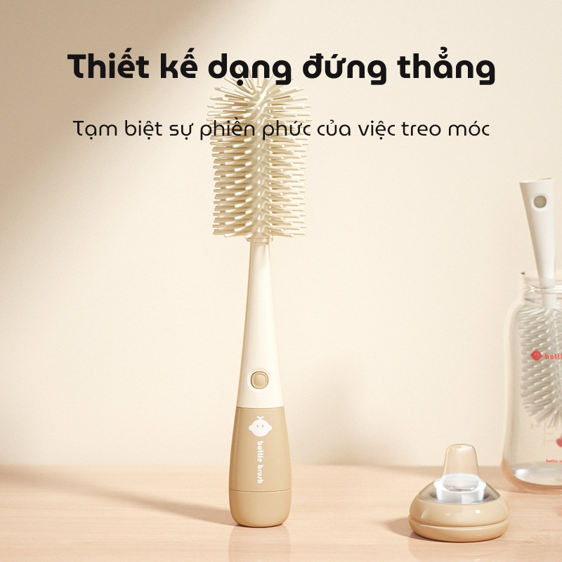 Bộ cọ rửa bình sữa silicone TPE đa năng 3in1 vệ sinh chuyên sâu, kháng khuẩ, thiết kế sang trọng, có thể tháo rời