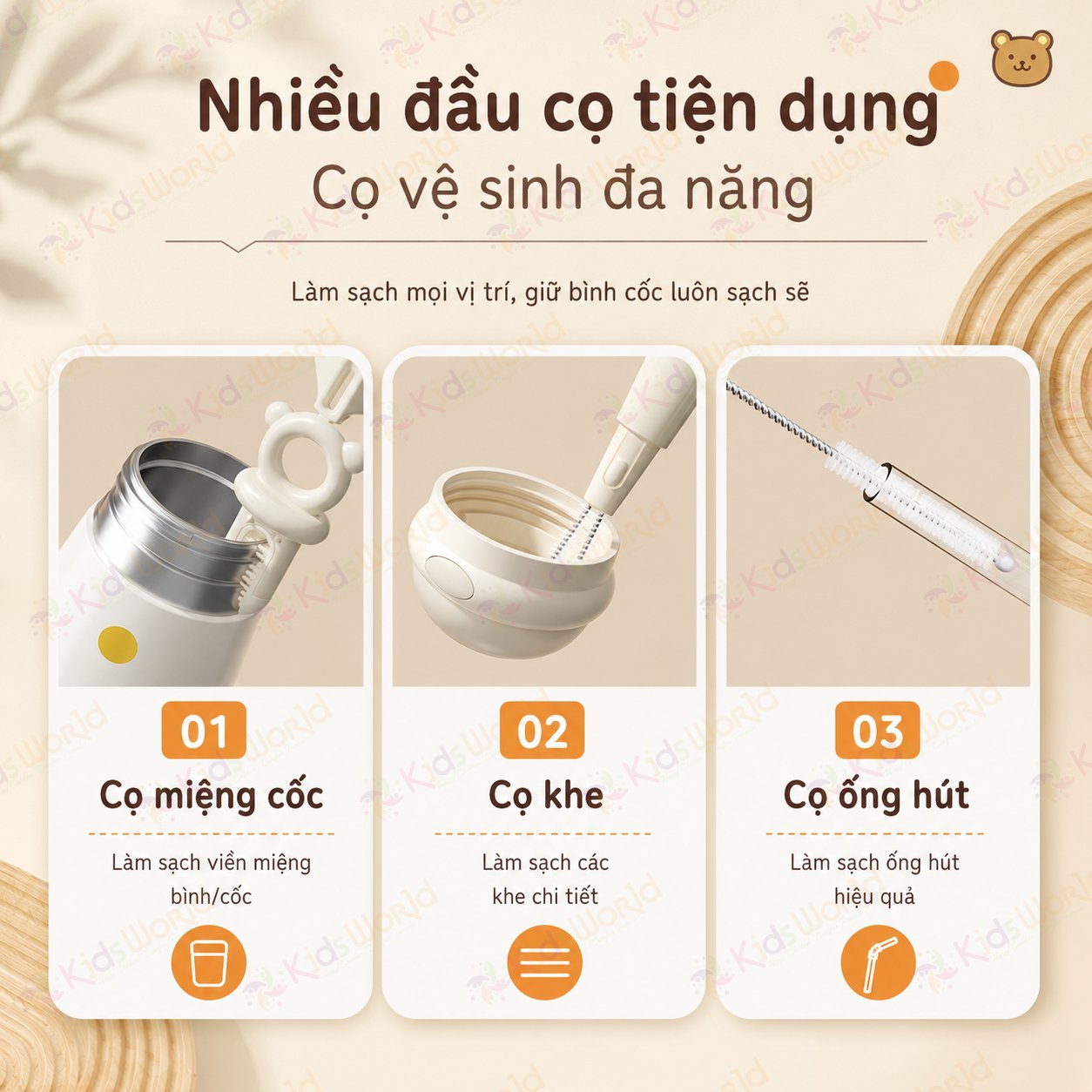 Bộ cọ rửa bình sữa silicone Youkebei 4in1 cho bé đa năng kèm cọ ống hút, cọ khe hẹp, cọ miệng cốc, treo gọn tiện lợi