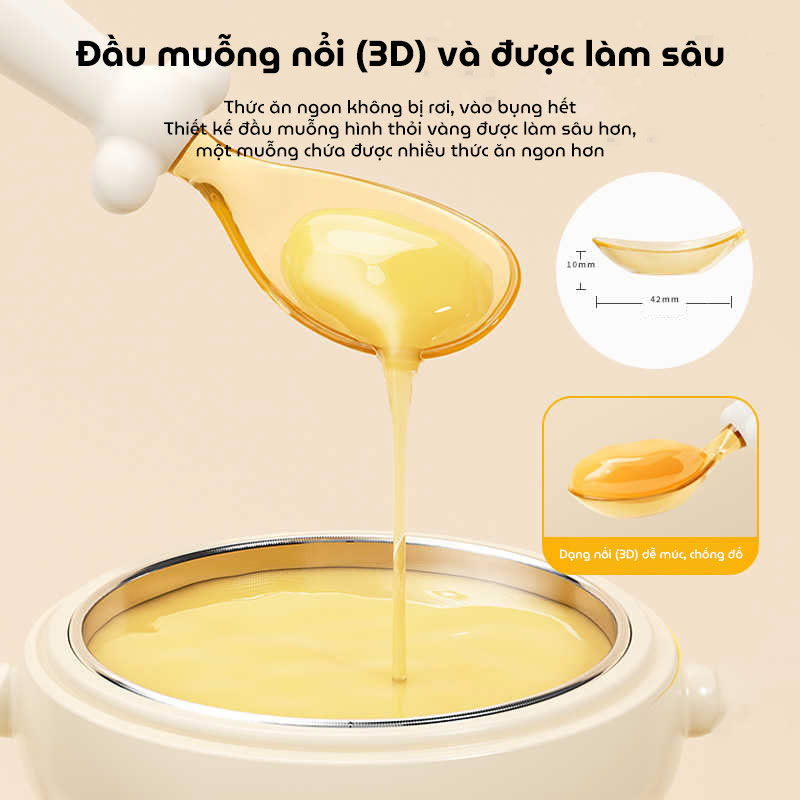 Bộ thìa nĩa cho bé ăn dặm Youkebei với chất liệu PPSU và Silicon cao cấp cho bé có đế hít chống đổ, an toàn tuyệt đối