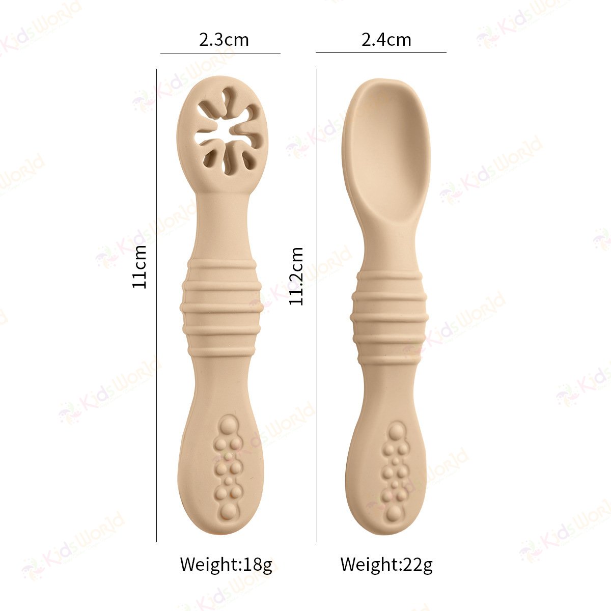 Bộ thìa silicon kết hợp gặm nướu cho bé ăn dặm tập ăn chống hóc, chống trơn, mềm êm, an toàn cho bé