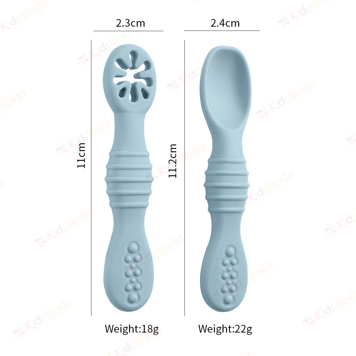 Bộ thìa silicon kết hợp gặm nướu cho bé ăn dặm tập ăn chống hóc, chống trơn, mềm êm, an toàn cho bé