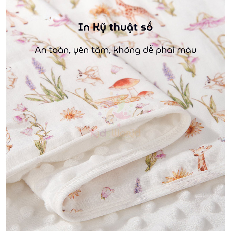 Chăn cho bé sợi tre hạt đậu thiết kế hai mặt tiện dụng và chất liệu cao cấp mềm mại, thoáng khí và an toàn tuyệt đối kích thước 100x100cm