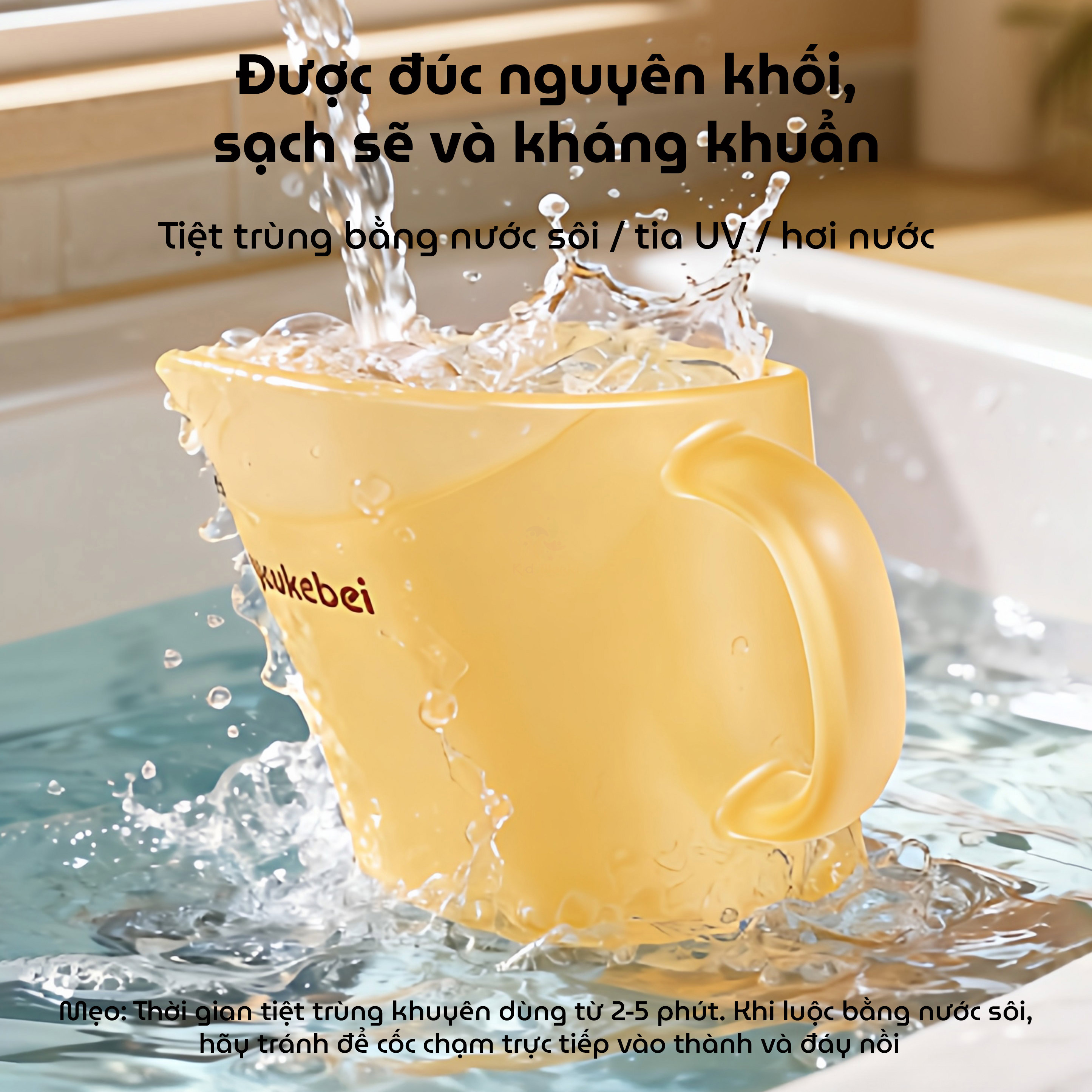 Cốc tập uống cho bé Youkebei, Zaxion thiết kế miệng vát 60° chống sặc cao cấp