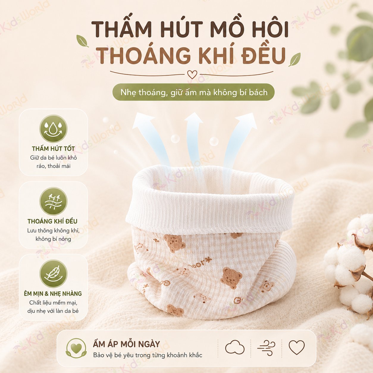 Set 2 đai nịt quấn bụng giữ ấm cho bé sơ sinh chất liệu cotton co giãn, siêu mềm mại, thấm hút mồ hôi tốt