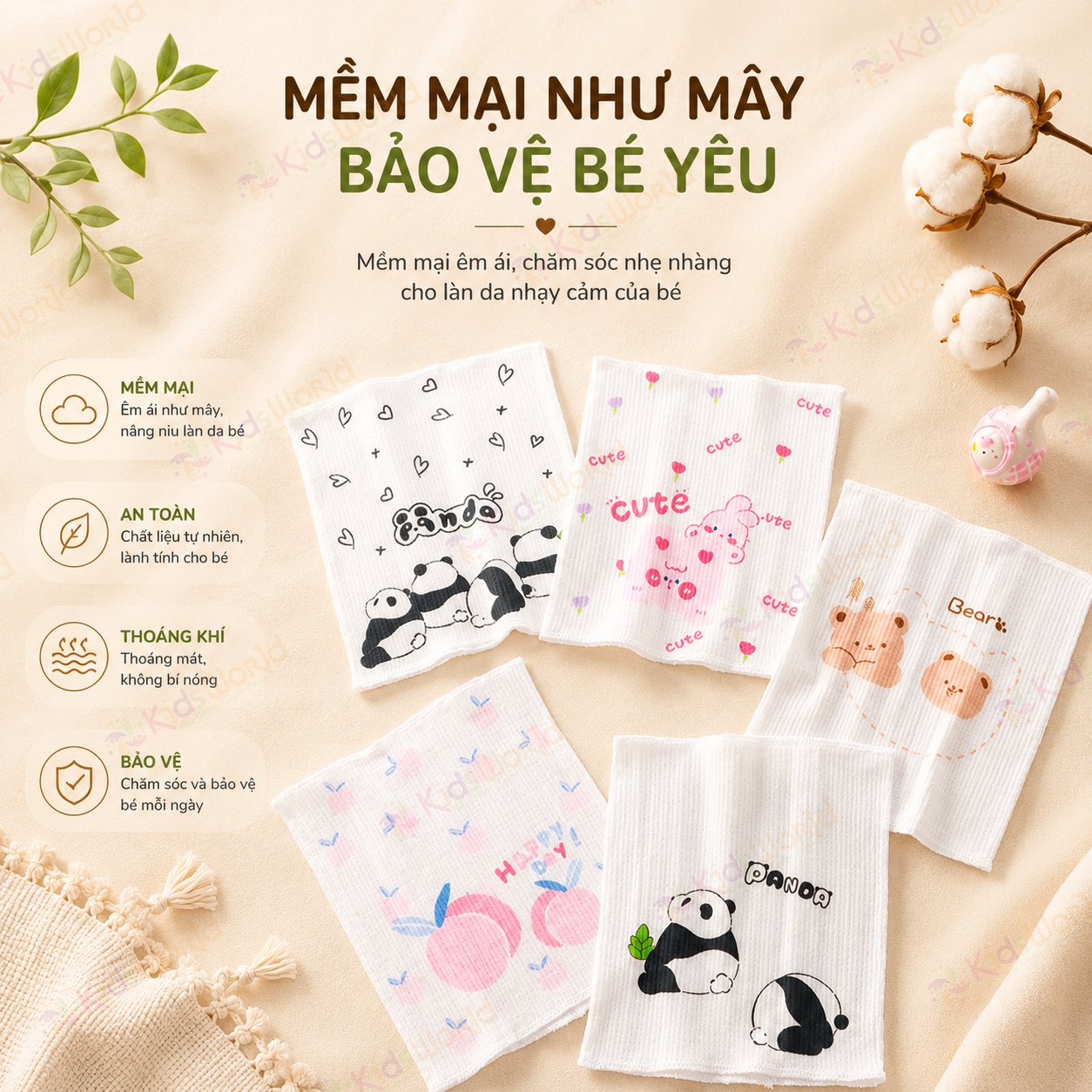 Set 2 đai nịt quấn bụng giữ ấm cho bé sơ sinh chất liệu cotton co giãn, siêu mềm mại, thấm hút mồ hôi tốt