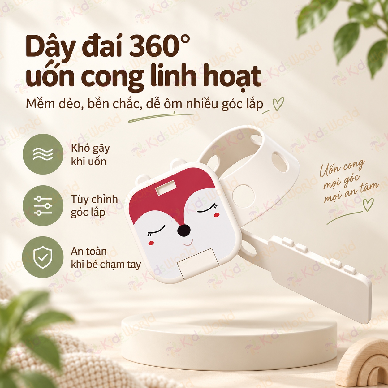 Dây đai khóa chống mở tủ ngăn kéo tủ lạnh máy giặt cho bé an toàn điều chỉnh 6 nấc, chất liệu ABS + PP không BPA