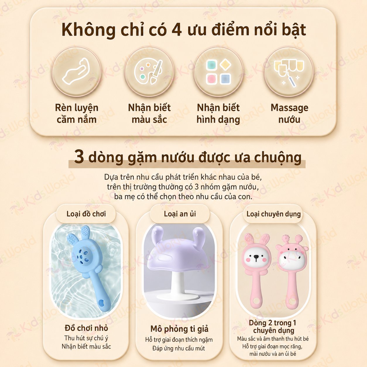 Đồ chơi lục lạc gặm nướu hình thỏ và hươu cầm tay cho bé sơ sinh chất liệu silicon cao cấp có thể khử trùng ở nhiệt độ cao