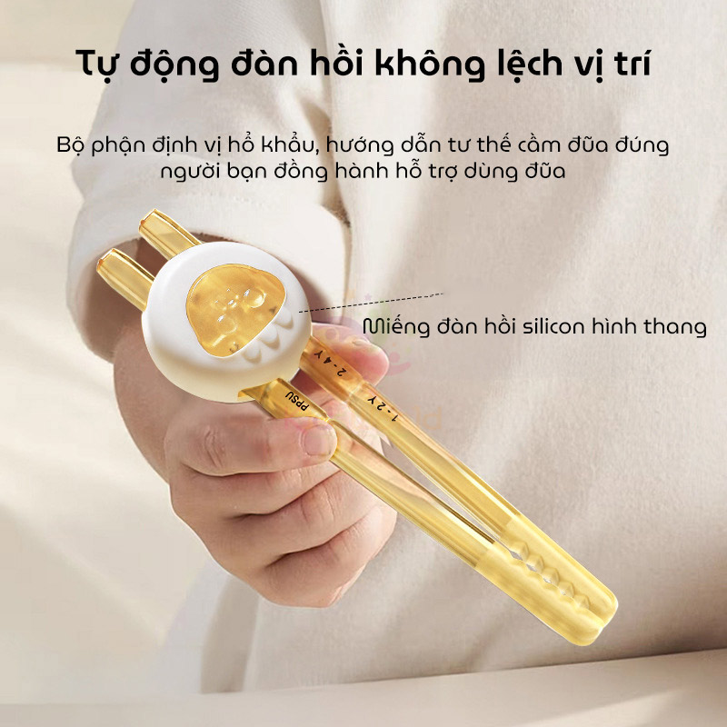 Đũa tập ăn cho bé đũa tập gắp hình Hổ dễ thương chất liệu PPSU cao cấp cho trẻ 1-6 tuổi giúp bé dễ cầm nắm