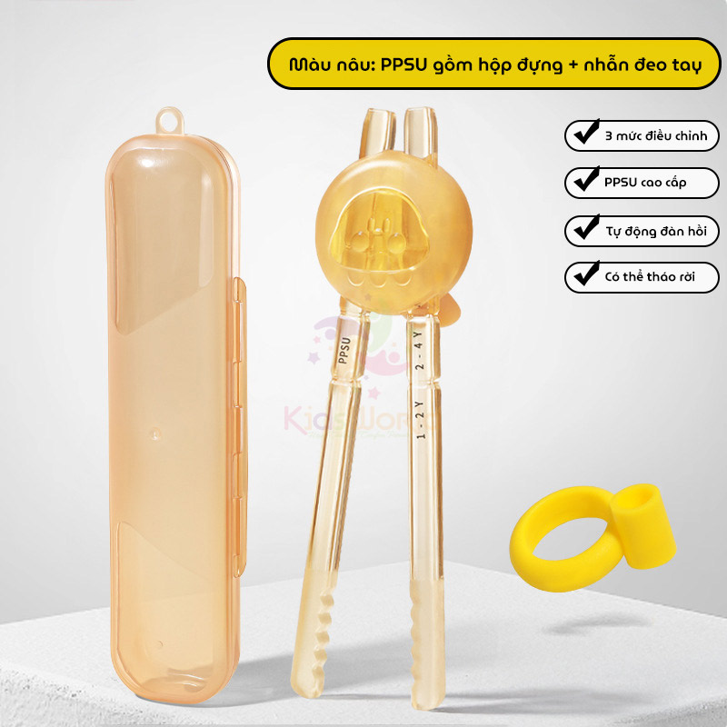 Đũa tập ăn cho bé đũa tập gắp hình Hổ dễ thương chất liệu PPSU cao cấp cho trẻ 1-6 tuổi giúp bé dễ cầm nắm