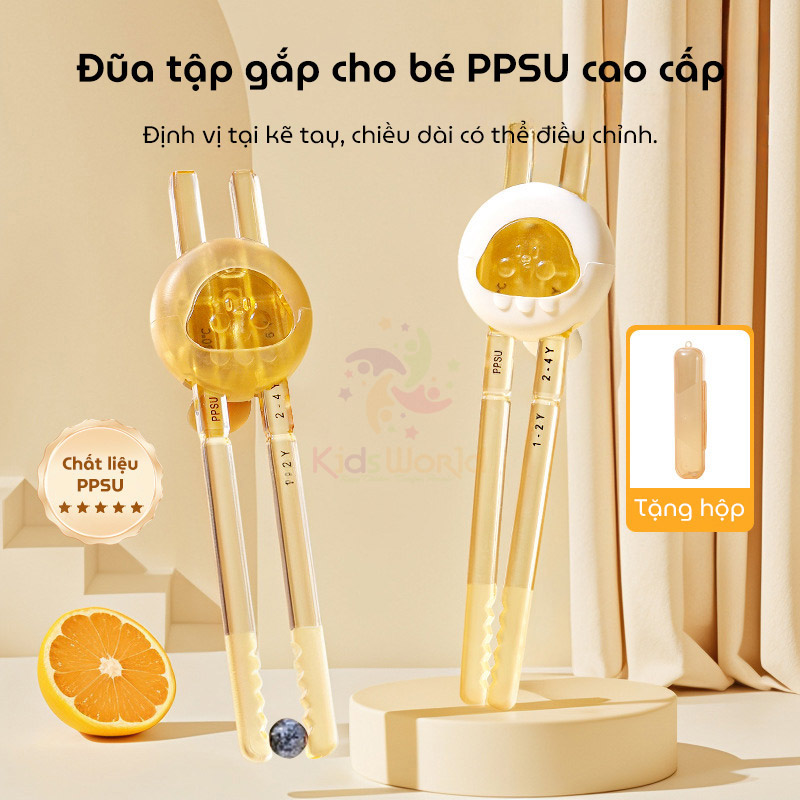 Đũa tập ăn cho bé đũa tập gắp hình Hổ dễ thương chất liệu PPSU cao cấp cho trẻ 1-6 tuổi giúp bé dễ cầm nắm