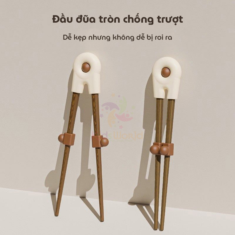 Đũa tập gắp cho bé tập ăn hình Gấu trúc chất liệu gỗ tự nhiên không sơn, không sáp, không mùi lạ