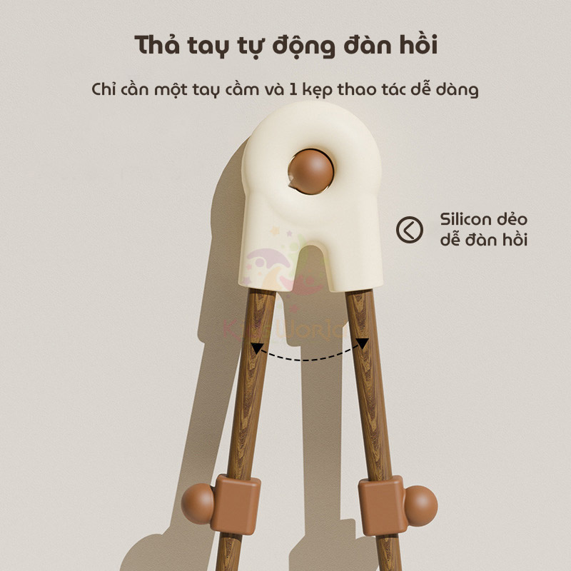 Đũa tập gắp cho bé tập ăn hình Gấu trúc chất liệu gỗ tự nhiên không sơn, không sáp, không mùi lạ