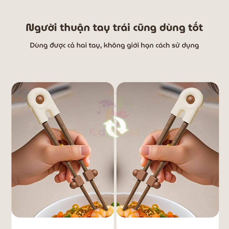 Đũa tập gắp cho bé tập ăn hình Gấu trúc chất liệu gỗ tự nhiên không sơn, không sáp, không mùi lạ