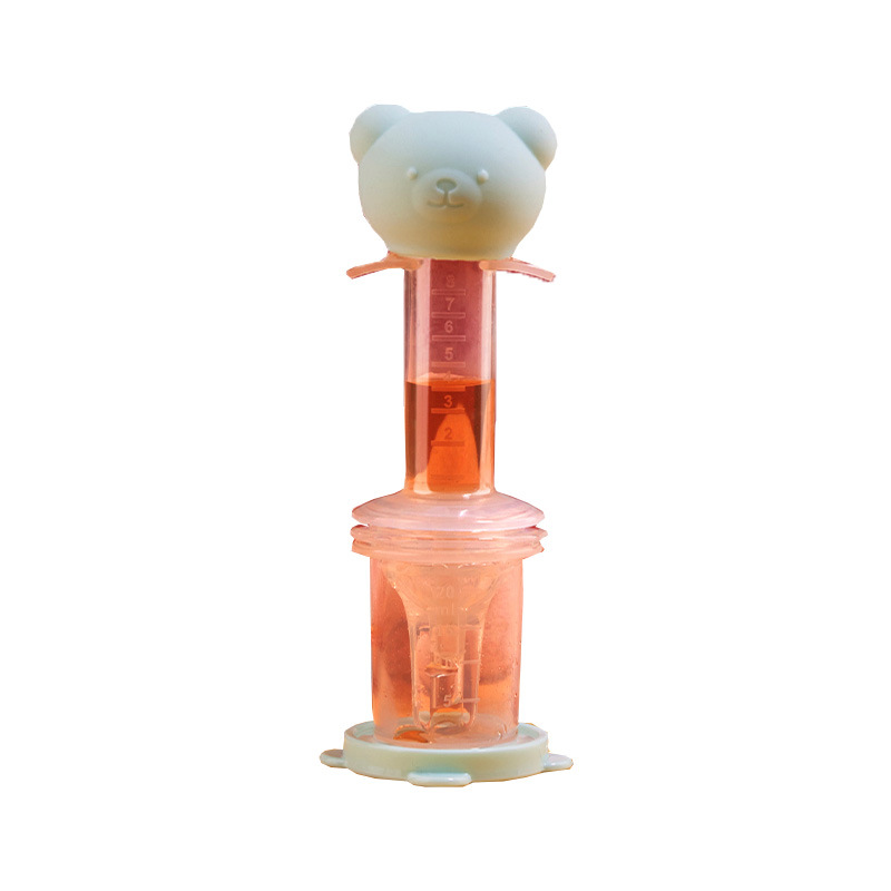 Dụng cụ uống thuốc, uống sữa cho bé KidsWorld hình gấu có vạch chia ml tiện lợi, silicon thực phẩm cao cấp, mềm mại chống sặc