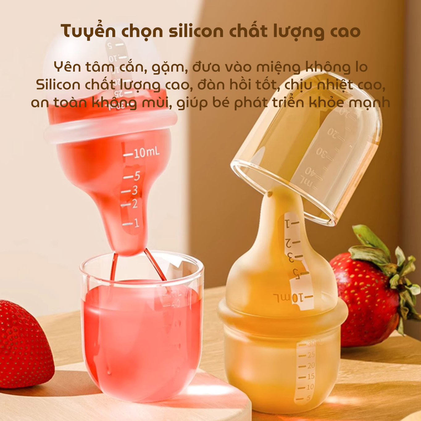 Dụng cụ cho bé uống thuốc KidsWorld YKB68798 chất liệu silicon thực phẩm cao cấp, mềm mại có vạch chia ml tiện lợi