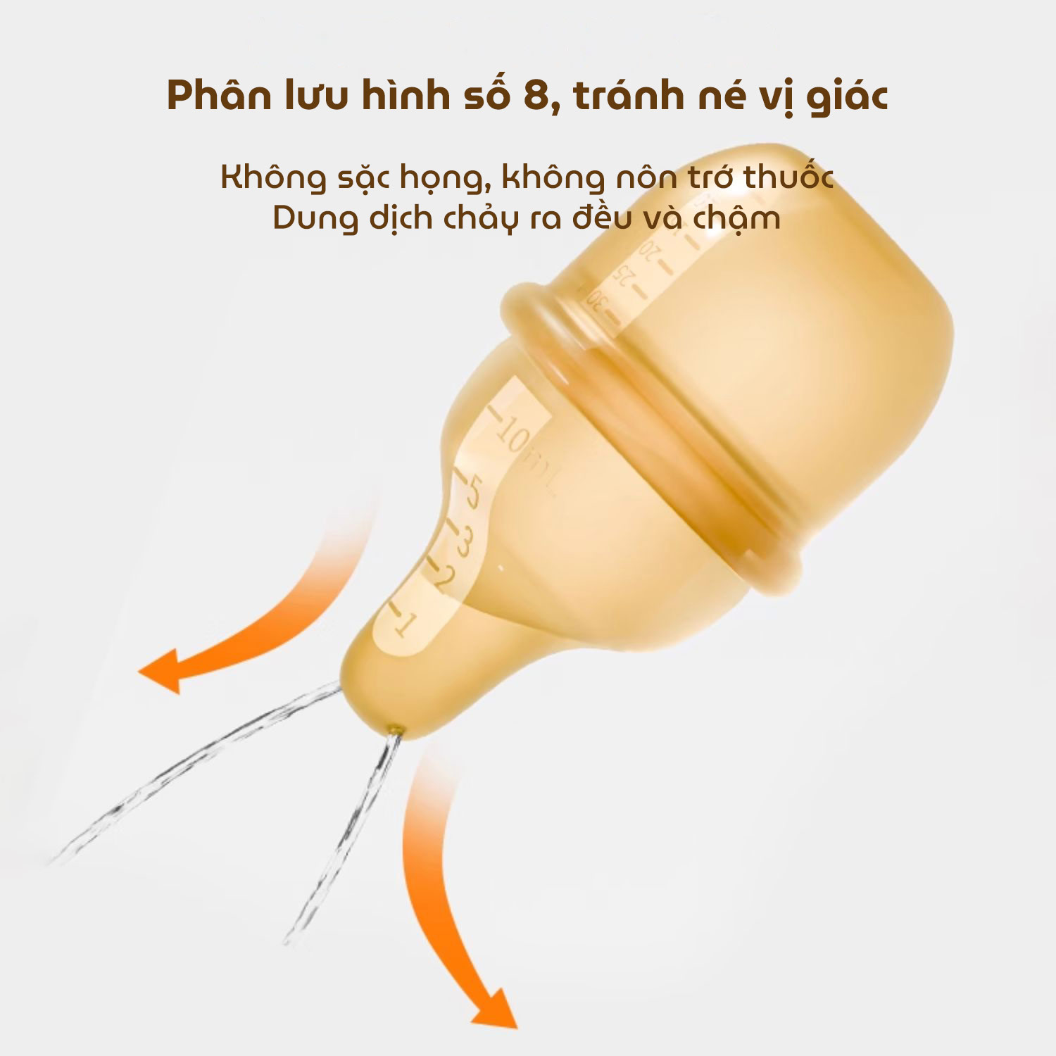 Dụng cụ cho bé uống thuốc KidsWorld YKB68798 chất liệu silicon thực phẩm cao cấp, mềm mại có vạch chia ml tiện lợi