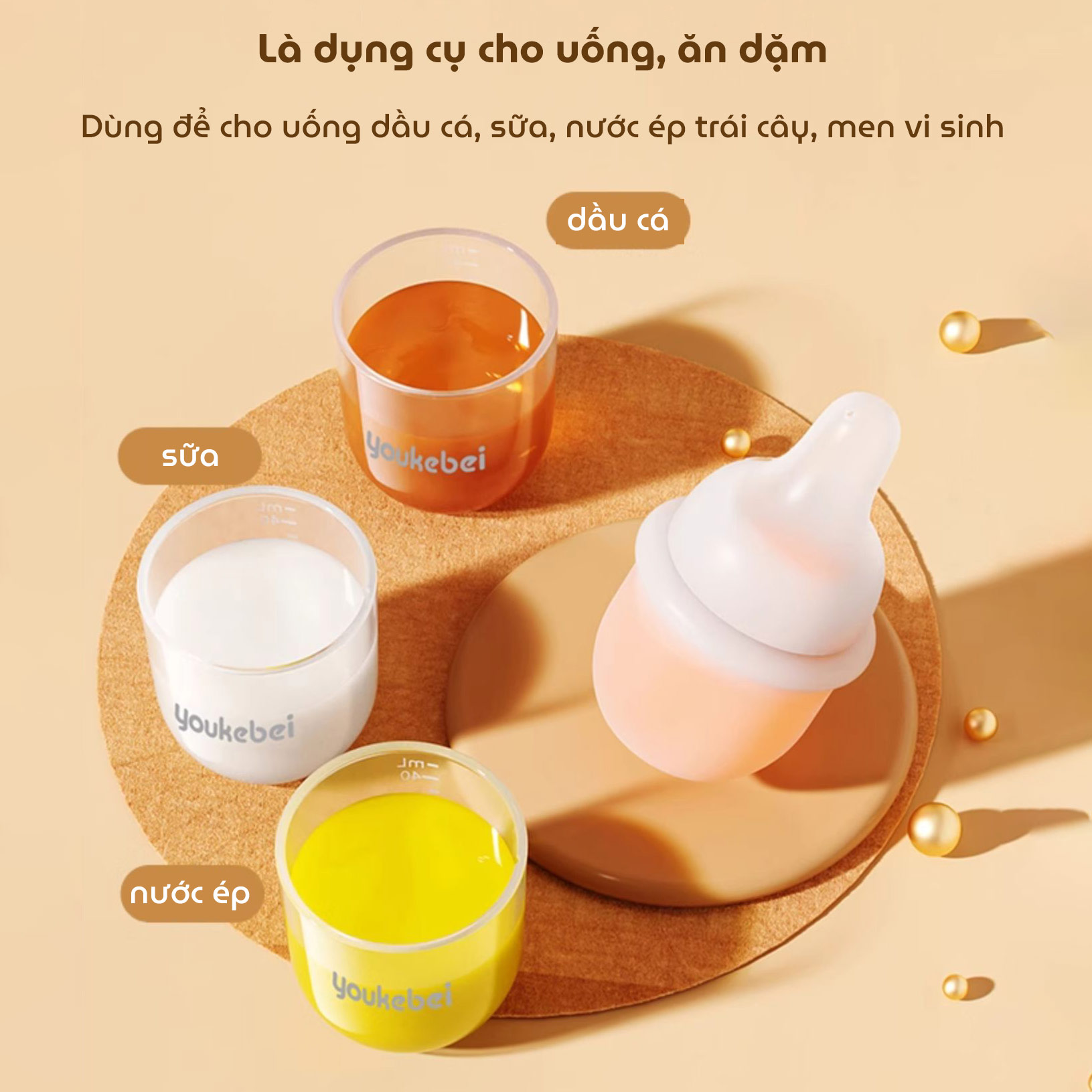 Dụng cụ cho bé uống thuốc KidsWorld YKB68798 chất liệu silicon thực phẩm cao cấp, mềm mại có vạch chia ml tiện lợi