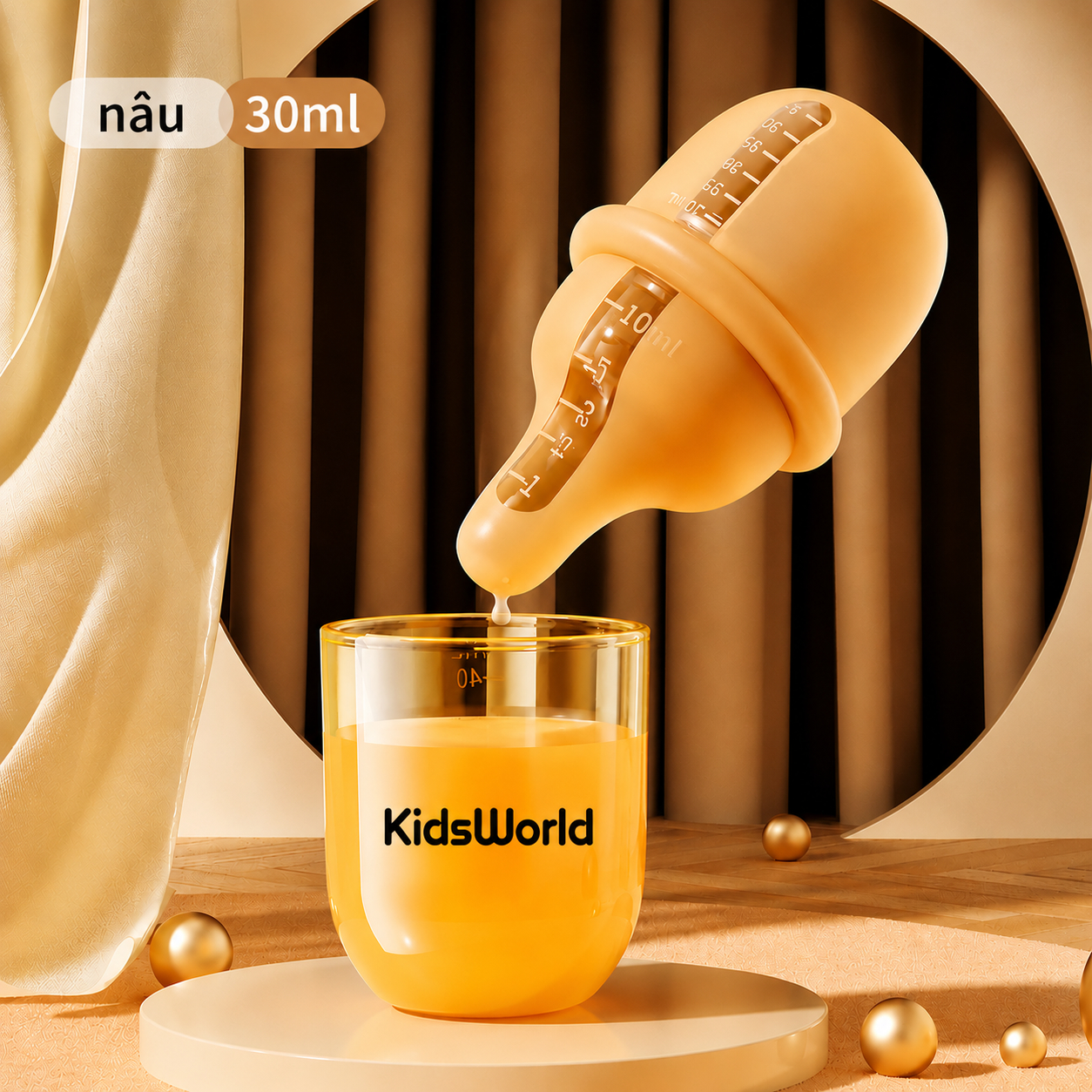 Dụng cụ cho bé uống thuốc KidsWorld YKB68798 chất liệu silicon thực phẩm cao cấp, mềm mại có vạch chia ml tiện lợi