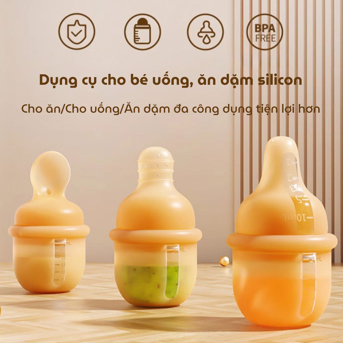 Dụng cụ cho bé uống thuốc KidsWorld YKB68798 chất liệu silicon thực phẩm cao cấp, mềm mại có vạch chia ml tiện lợi