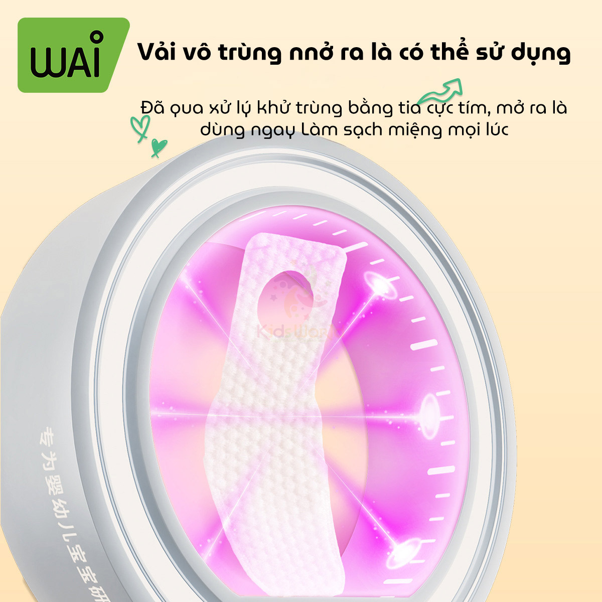Hộp 30 chiếc gạc rơ lưỡi vệ sinh răng miệng cho bé Wai Oral Cleaning Finger Cover dùng một lần, an toàn và tiện lợi