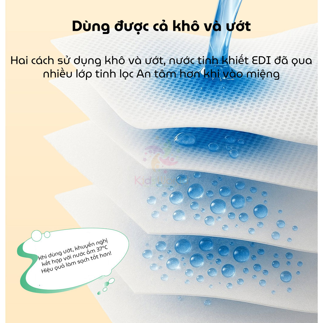 Hộp 30 chiếc gạc rơ lưỡi vệ sinh răng miệng cho bé Wai Oral Cleaning Finger Cover dùng một lần, an toàn và tiện lợi