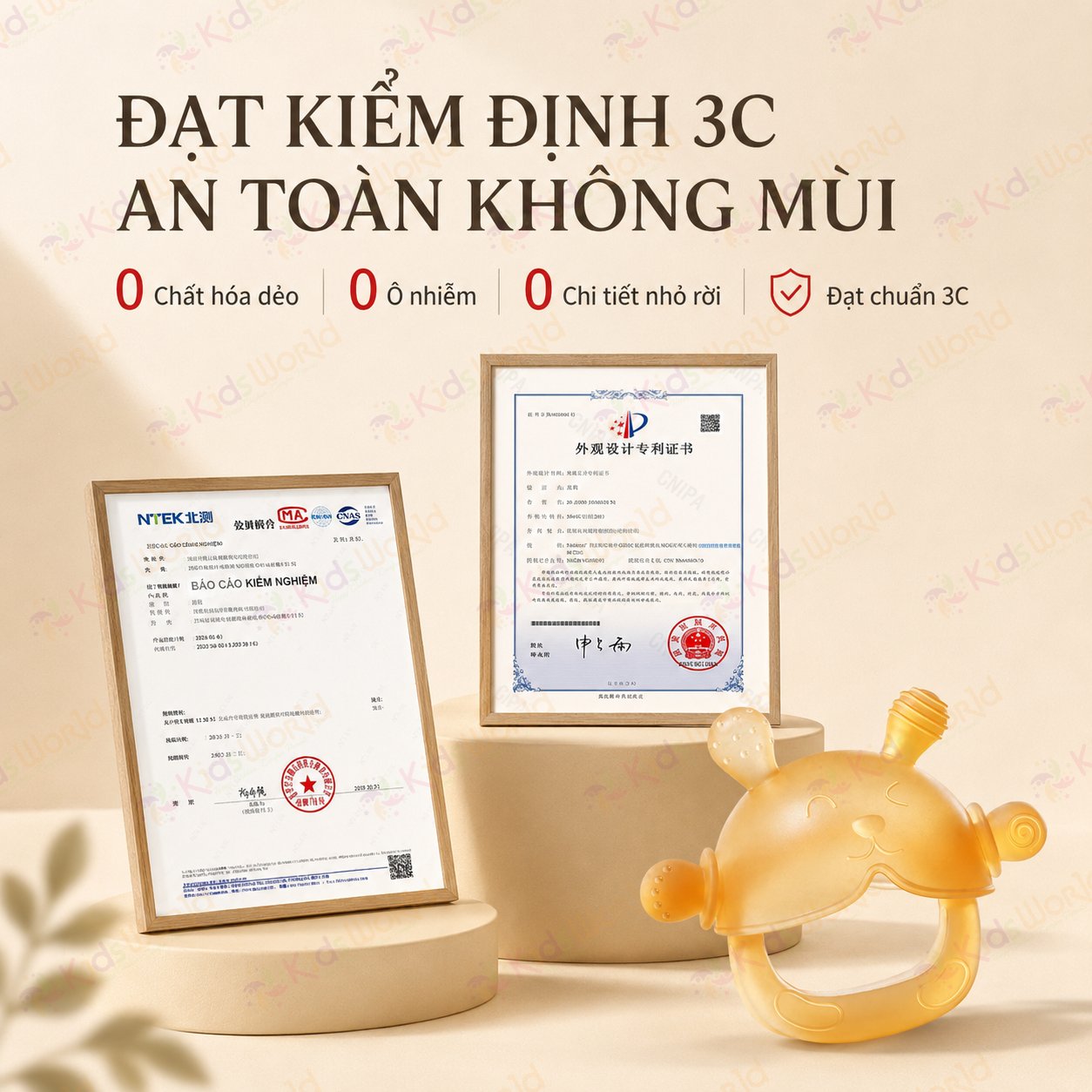 Gặm nướu cho bé hình gấu bằng silicone mềmchống mút tay, đồ chơi gặm nướu xoa dịu mọc răng, chống rơi, không siết tay, nhiều điểm massage nướu, có hộp đựng chống bụi tiện lợi