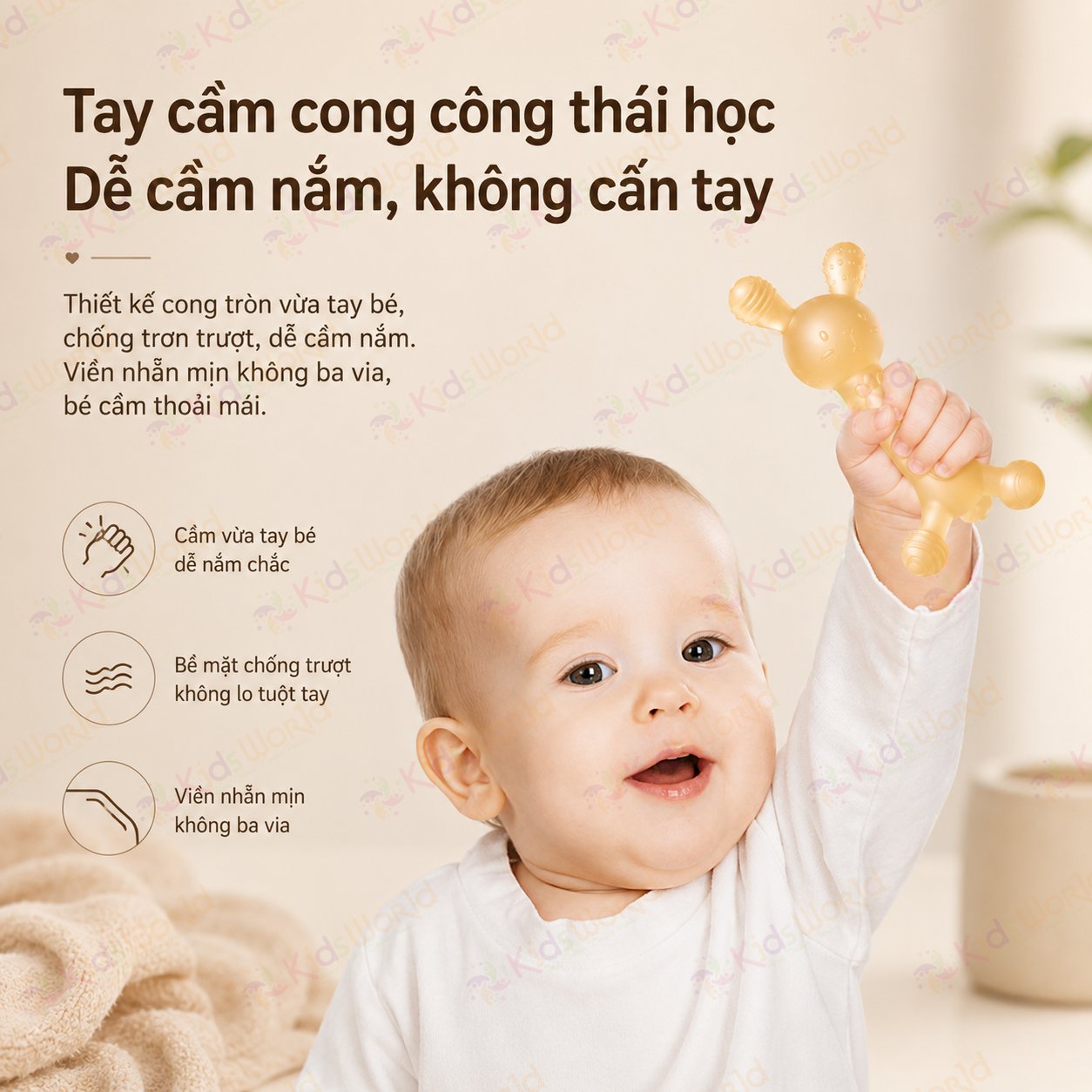 Gặm nướu cho bé hình thỏ silicone mềm, đồ chơi gặm nướu massage lợi cho bé từ 2 tháng, thiết kế chống hóc, dễ cầm nắm, tiệt trùng nhiệt cao