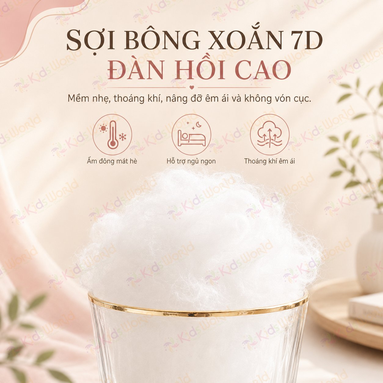 Gối bầu cánh tiên KidsWorld vải nhung tăm cao cấp, nâng đỡ bụng mẹ bầu 30°hỗ trợ giảm đau lưng, kê chân, tựa lưng, tặng kèm gối phụ, ruột bông xoắn 7d đàn hồi