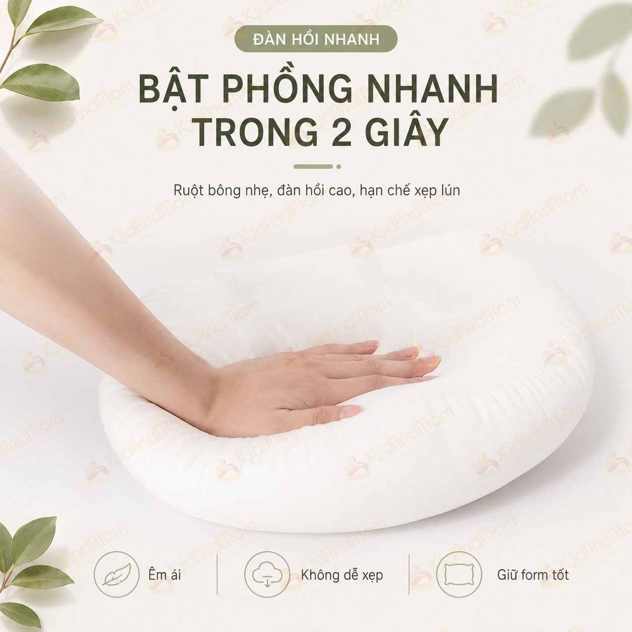 Gối bầu cánh tiên KidsWorld vải sợi tre cao cấp, gối đỡ bụng mẹ bầu 30° hỗ trợ giảm đau lưng, nâng đỡ eo lưng, vùng bụng, kê chân, tựa lưng, tặng kèm gối phụ giúp mẹ bầu ngủ ngon
