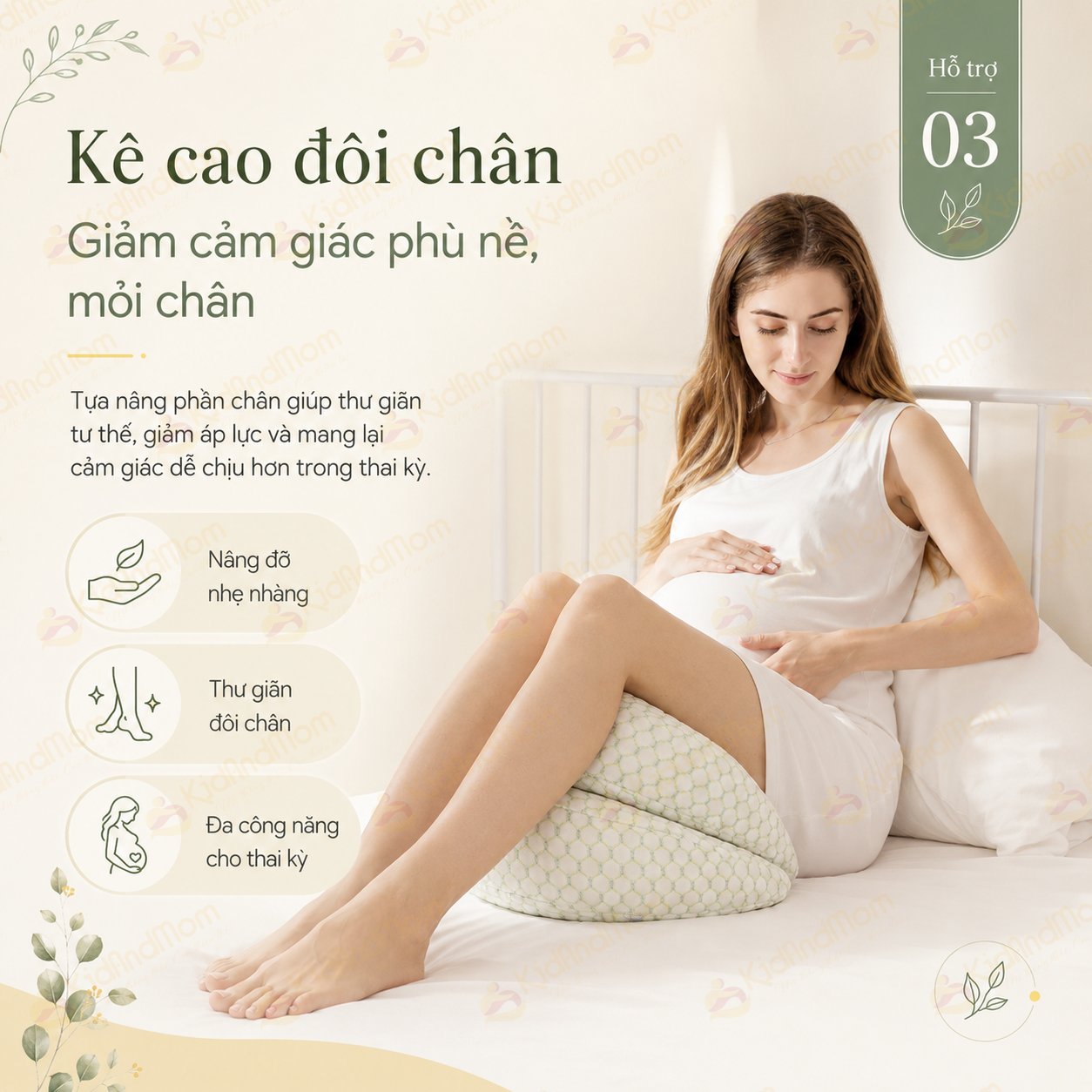Gối bầu cánh tiên KidsWorld vải sợi tre cao cấp, gối đỡ bụng mẹ bầu 30° hỗ trợ giảm đau lưng, nâng đỡ eo lưng, vùng bụng, kê chân, tựa lưng, tặng kèm gối phụ giúp mẹ bầu ngủ ngon