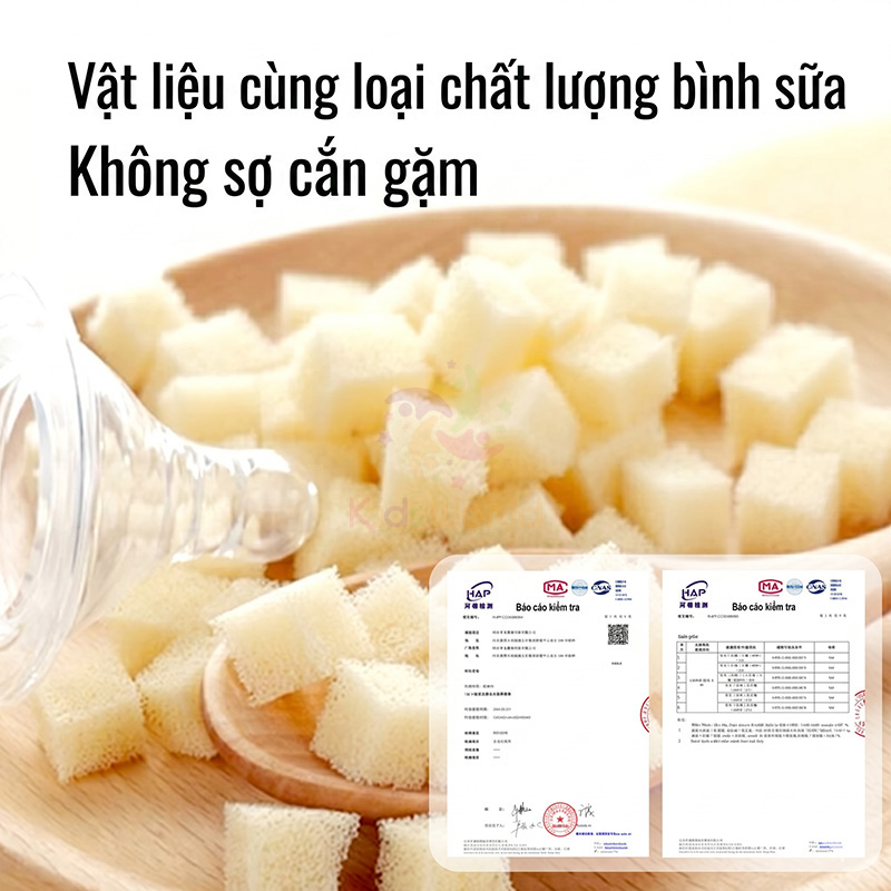 Gối cao su non cho bé hình tai thỏ hoạ tiết cổ tích thiết kế công thái học thoáng khí với 2 mặt đa năng kháng khuẩn cấp độ 10A có thể giặt được