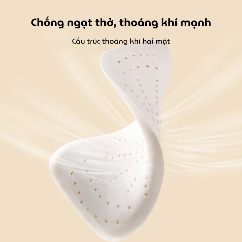 Gối cao su non cho bé KidsWorld ZT505 vải Cotton định hình đầu chống bẹp đầu thoáng khí, êm ái cho bé ngủ ngon sâu giấc cho trẻ 6 tháng-3 tuổi