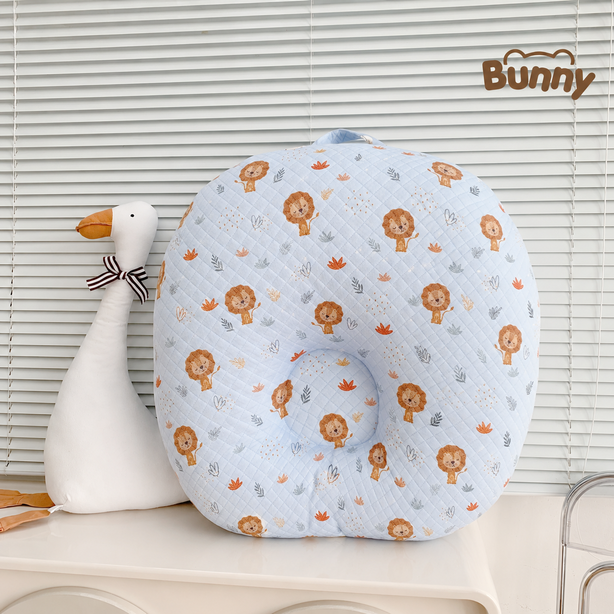 Gối chống trào ngược cho bé Bunny Cotton trần bông chống nôn trớ an toàn cho bé sơ sinh mềm mại, mỏng nhẹ và không bị nóng bí lưng