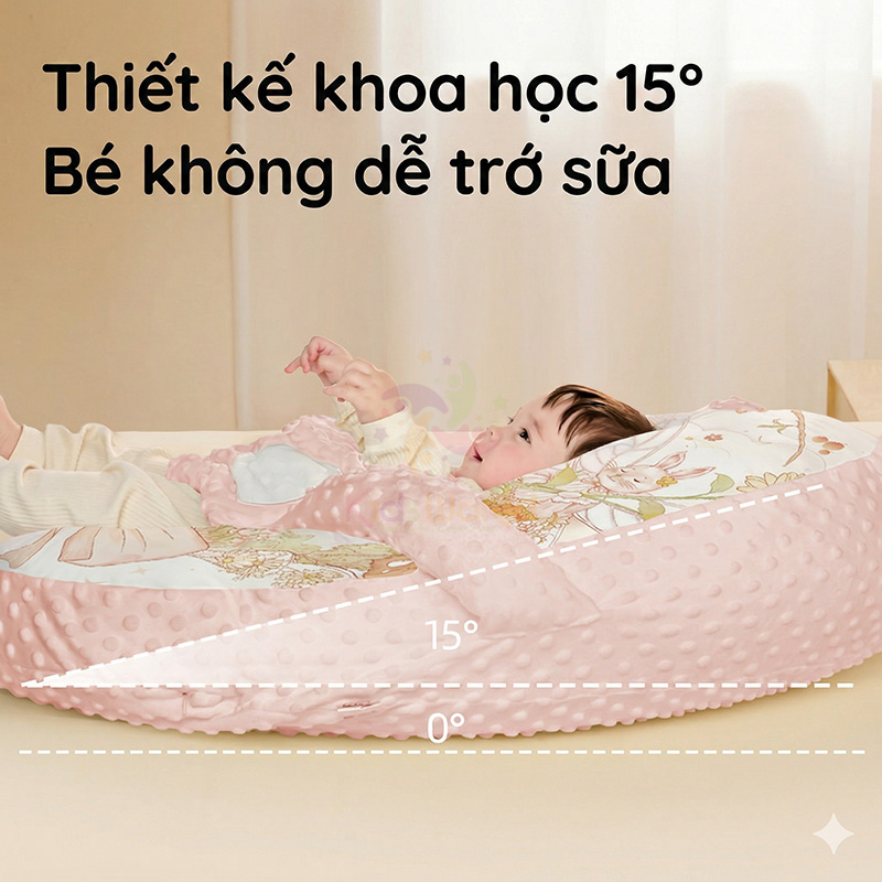 Gối chống trào ngược cho bé cao cấp hoạ tiết cổ tích với thiết kế bàn tay vỗ về thông minh mang lại giấc ngủ sâu