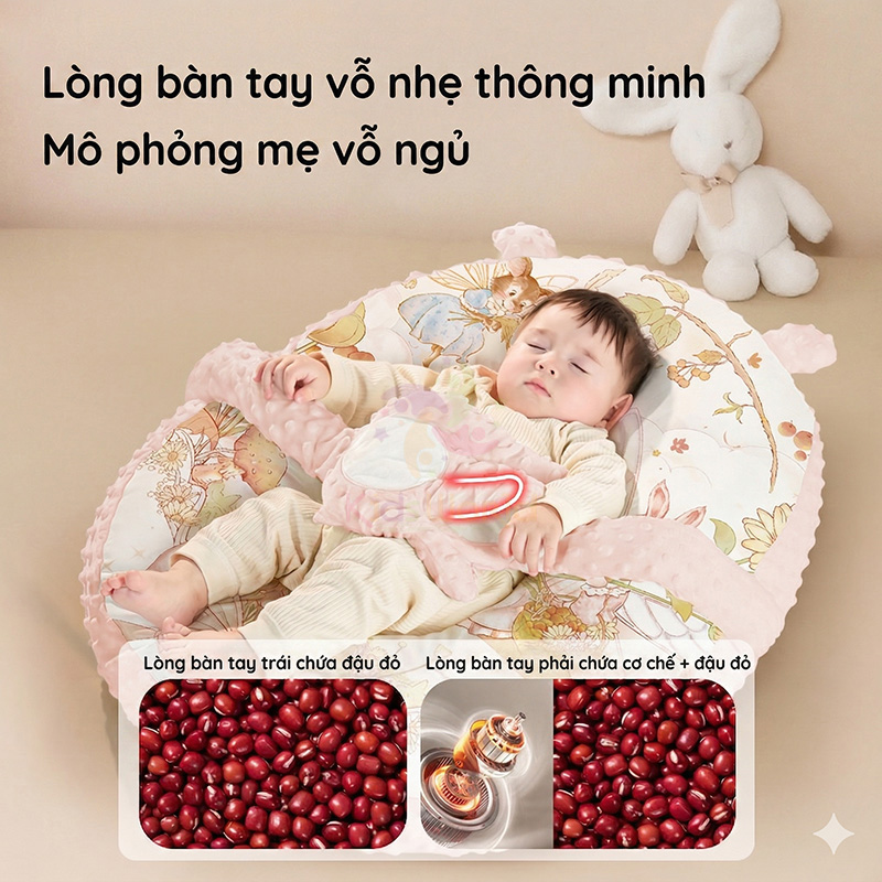 Gối chống trào ngược cho bé cao cấp hoạ tiết cổ tích với thiết kế bàn tay vỗ về thông minh mang lại giấc ngủ sâu