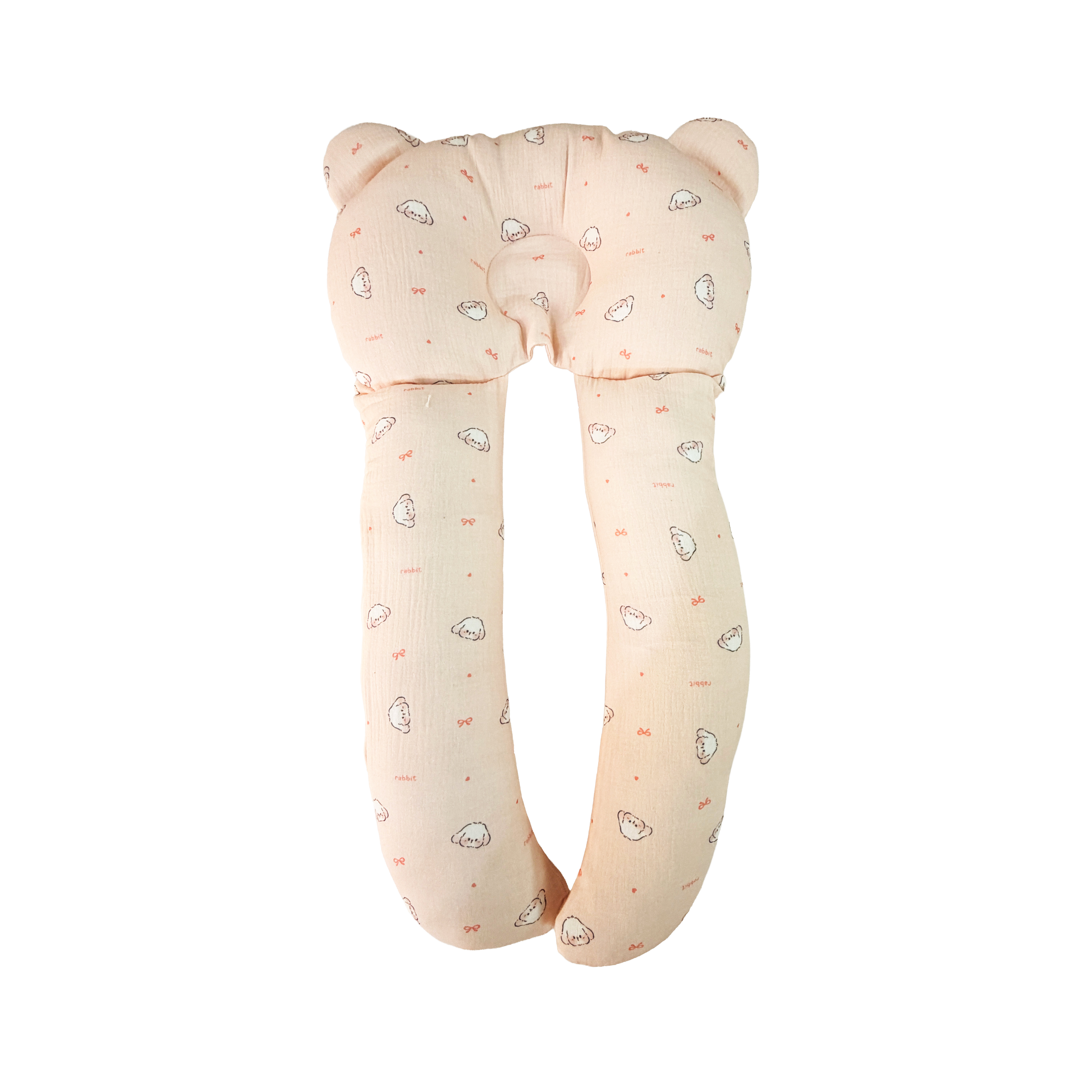 Gối chữ u cho bé vải xô Muslin Bunny đa năng làm gối đầu, gối chặn, gối ôm giúp bé ngủ ngon chống giật mình, chống bẹp đầu