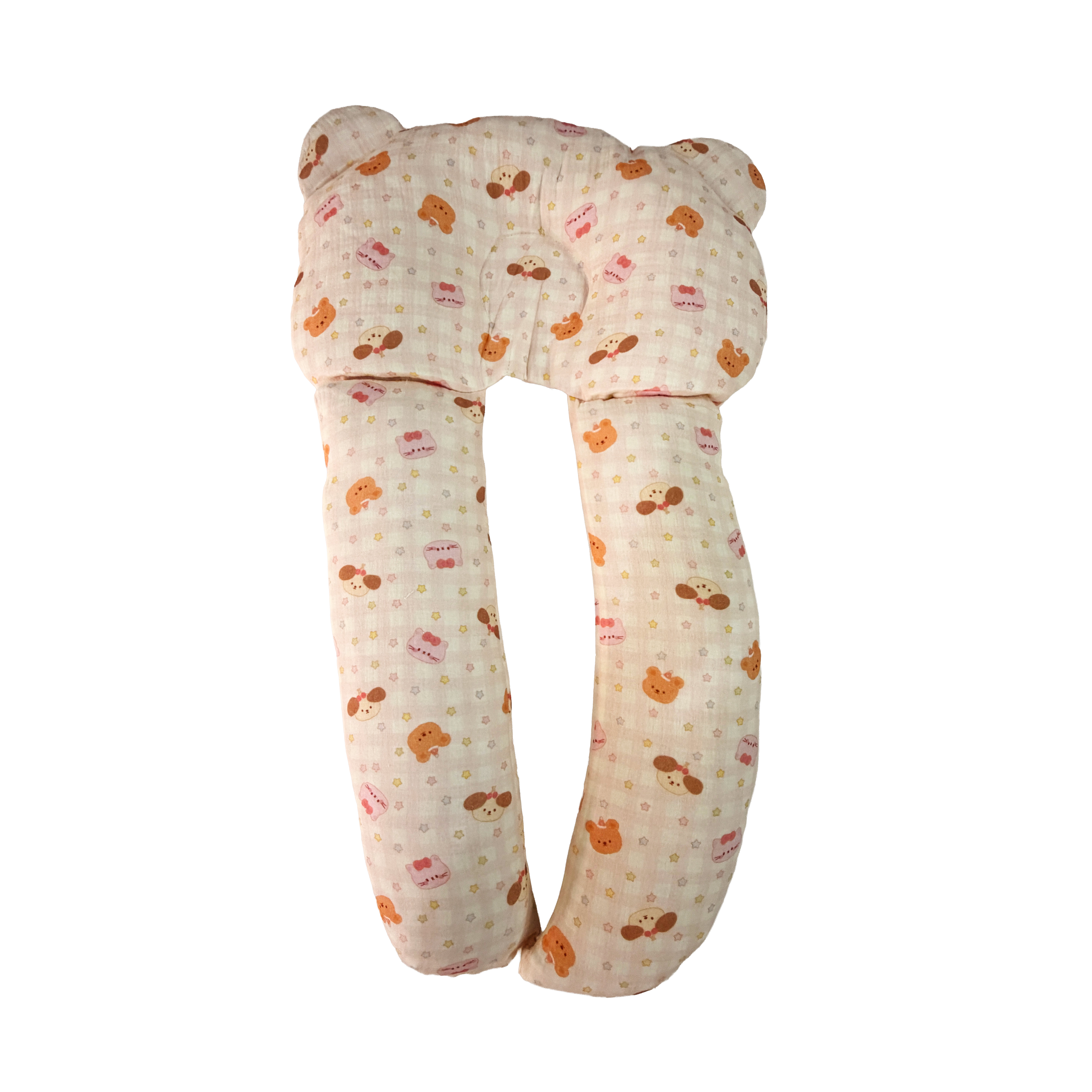 Gối chữ u cho bé vải xô Muslin Bunny đa năng làm gối đầu, gối chặn, gối ôm giúp bé ngủ ngon chống giật mình, chống bẹp đầu