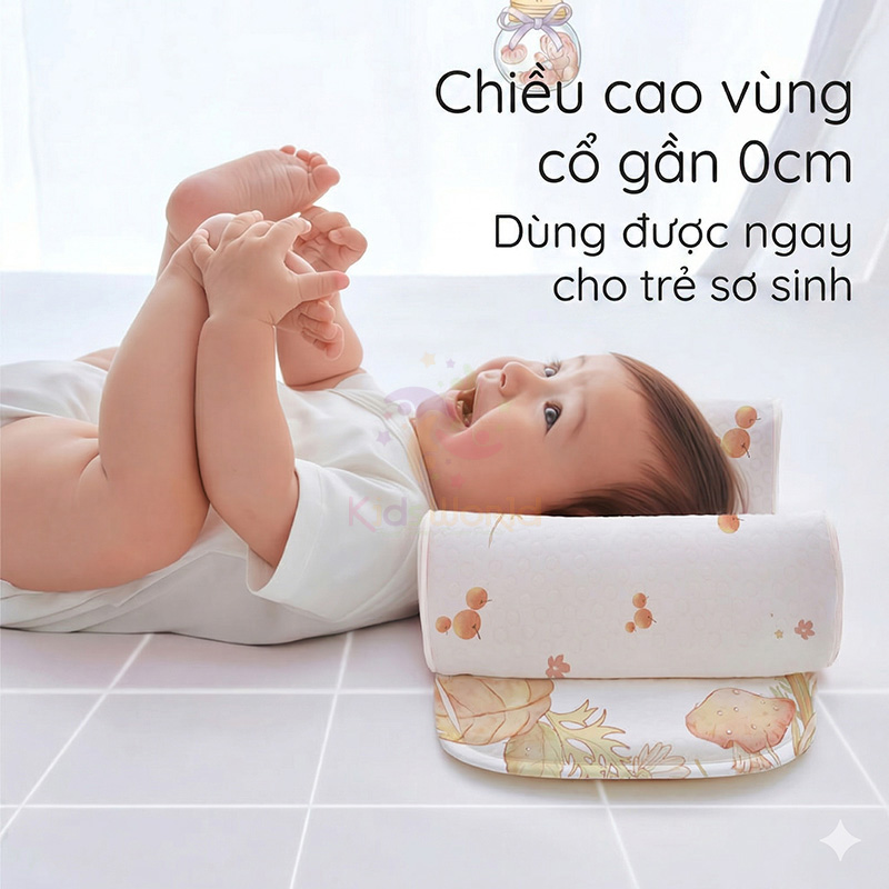 Gối định hình đầu cho bé 0-6 tháng hoạ tiết cổ tích giúp điều chỉnh và ngăn ngừa hội chứng đầu bẹt