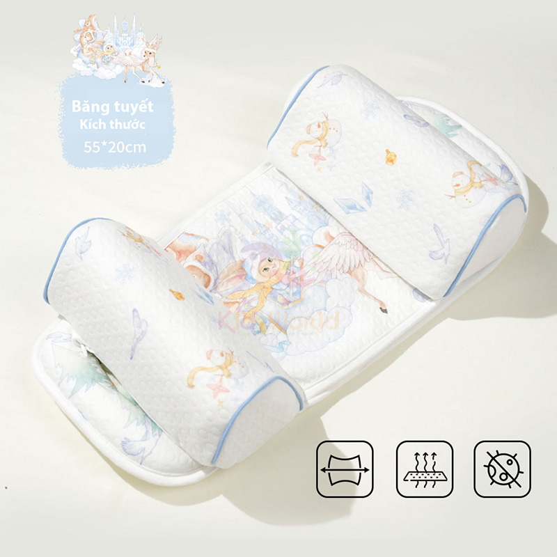 Gối định hình đầu cho bé 0-6 tháng hoạ tiết cổ tích giúp điều chỉnh và ngăn ngừa hội chứng đầu bẹt