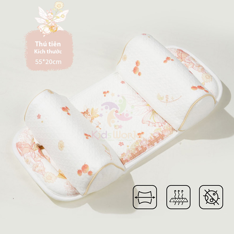 Gối định hình đầu cho bé 0-6 tháng hoạ tiết cổ tích giúp điều chỉnh và ngăn ngừa hội chứng đầu bẹt