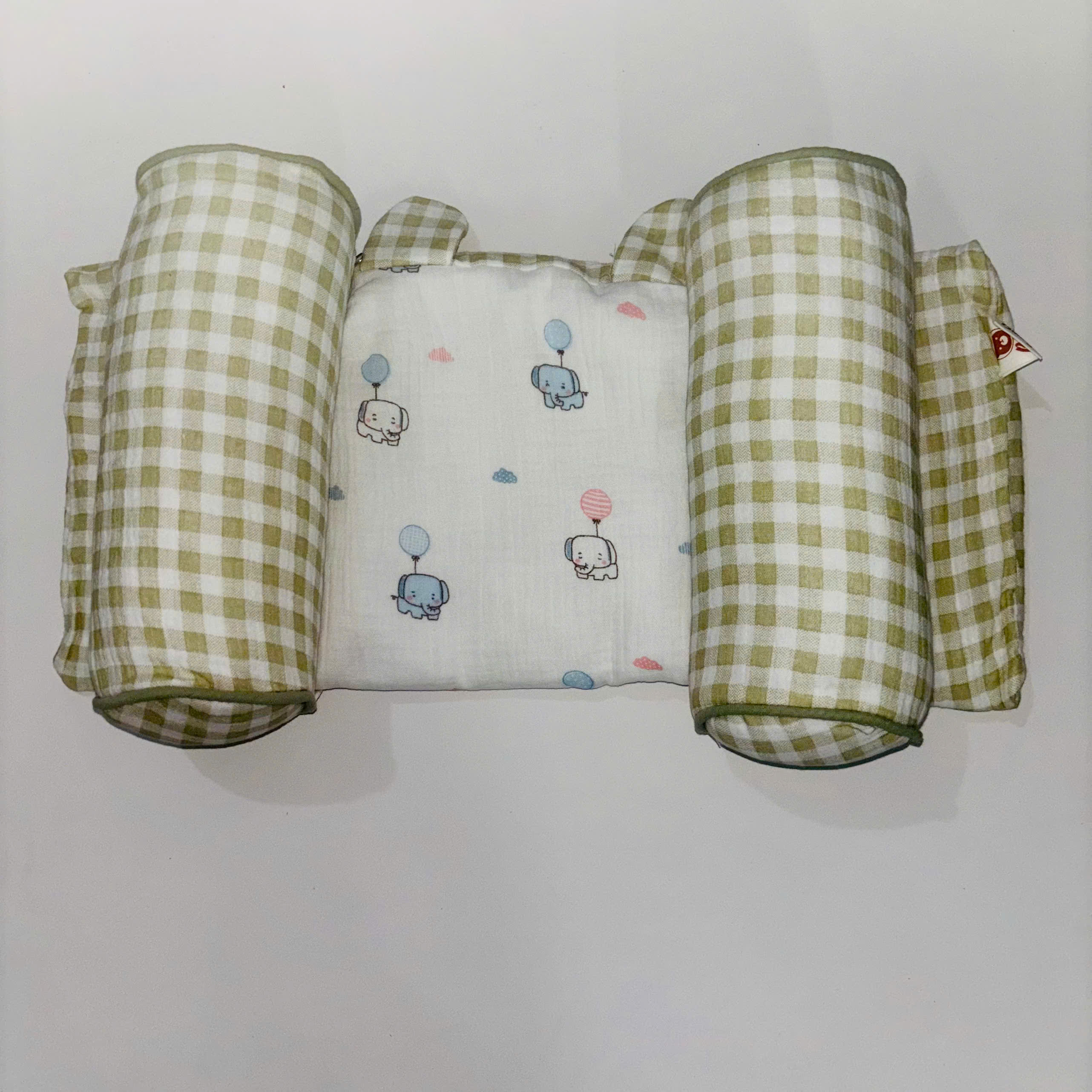 Gối định hình đầu cho bé Bunny vải xô Muslin cao cấp, gối chống méo đầu, gối chặn đa năng cho trẻ sơ sinh