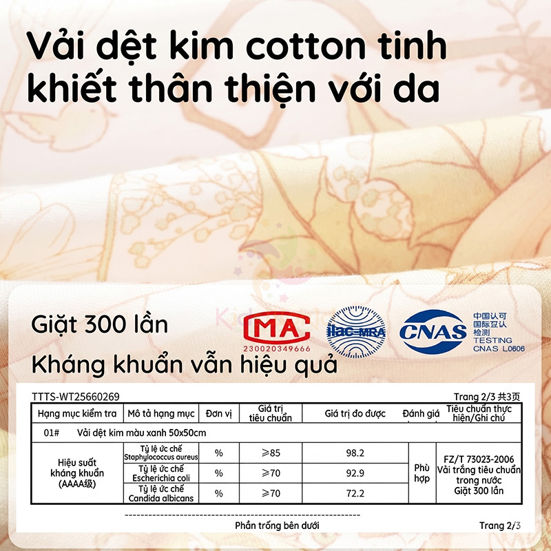 Gối dốc chống trào ngược cho bé hoạ tiết cổ tích thiết kế khoa học 15° với 2 mặt Nhung hạt đậu và Cotton dẹt kim