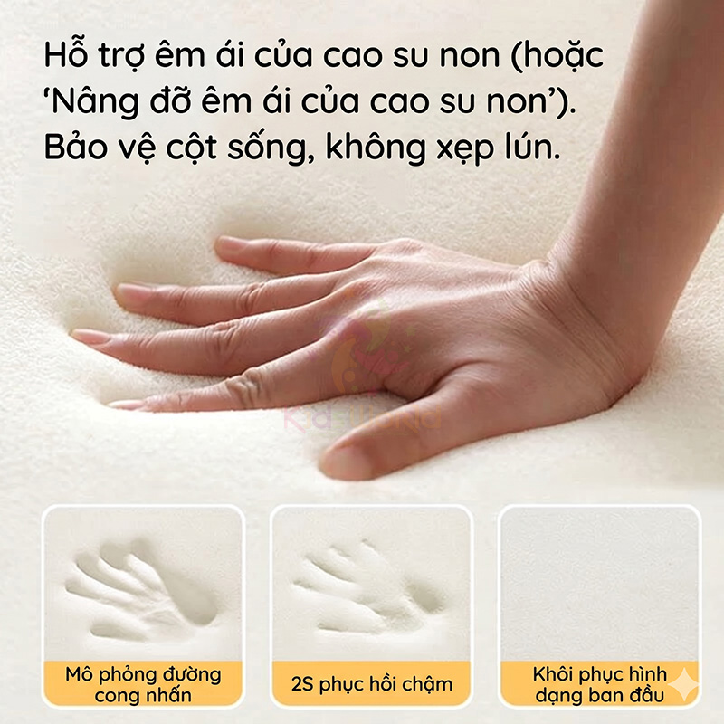 Gối dốc chống trào ngược cho bé hoạ tiết cổ tích thiết kế khoa học 15° với 2 mặt Nhung hạt đậu và Cotton dẹt kim