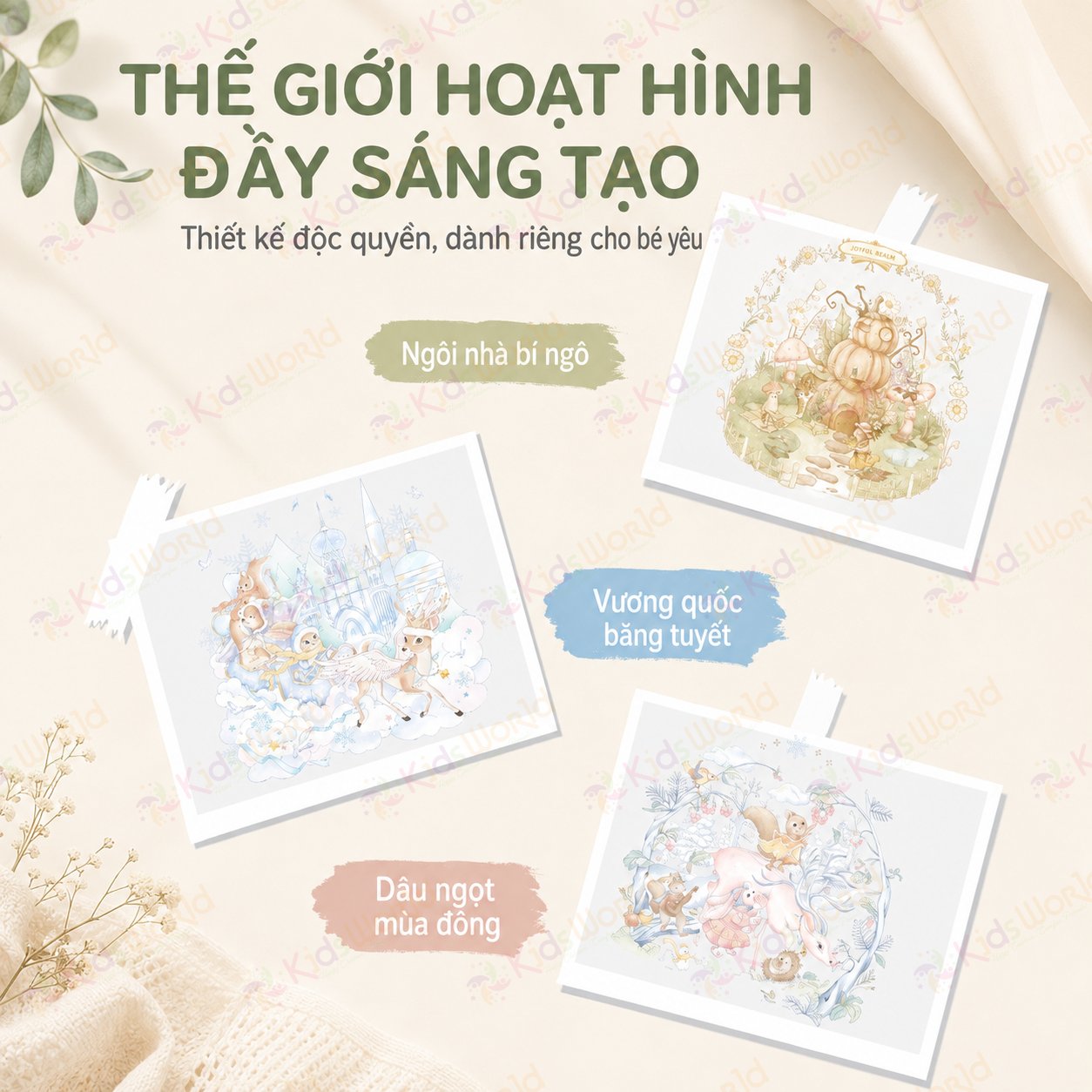 Gối dốc chống trào ngược cho bé hoạ tiết cổ tích thiết kế khoa học 15° với 2 mặt Nhung hạt đậu và Cotton dẹt kim