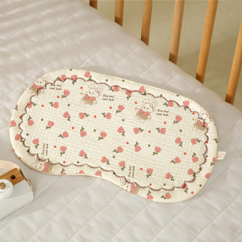 Gối lót đầu cho bé sơ sinh xô Muslin trần bông cao cấp dày dặn mềm mại êm ái cho bé kích thước 24x40cm