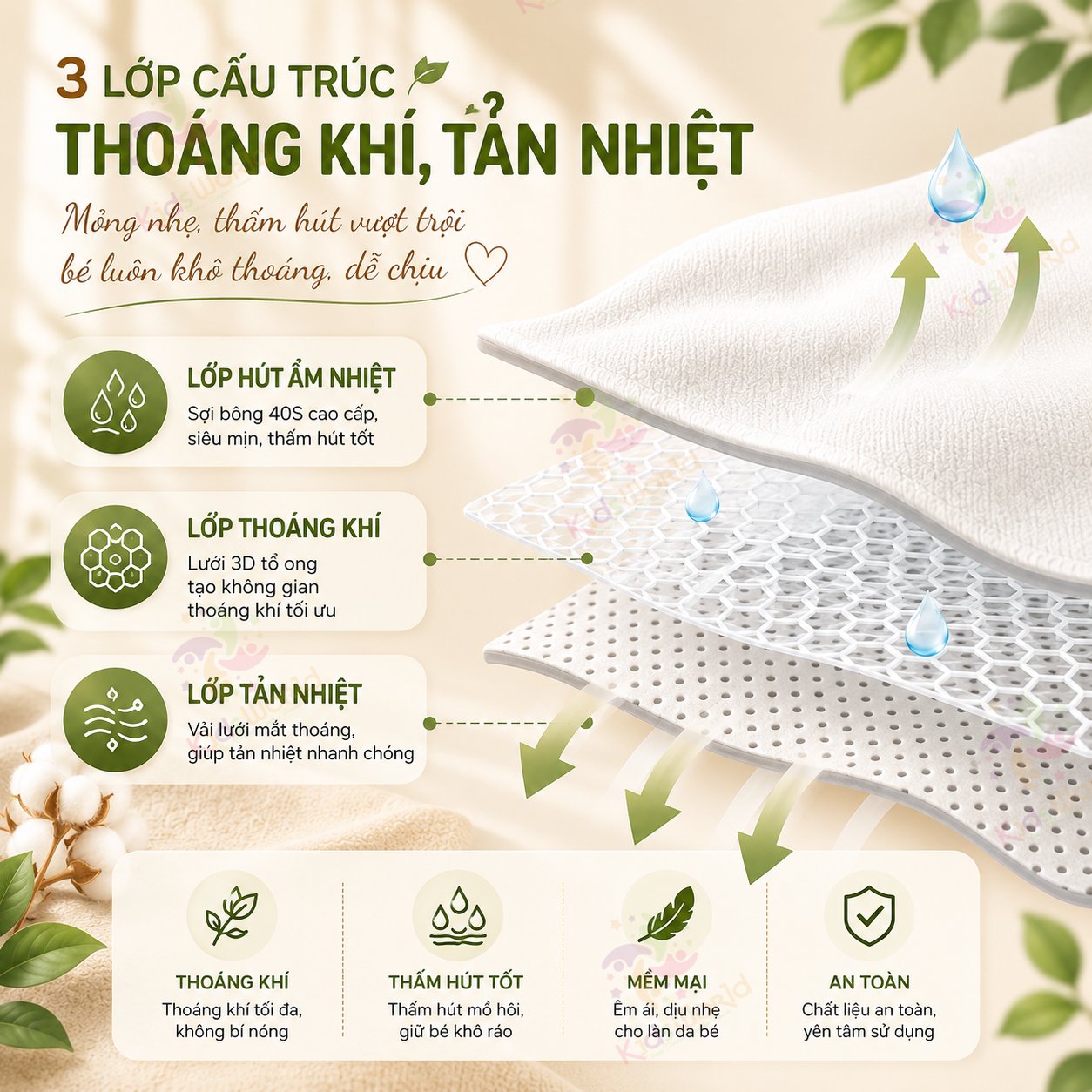 Gối mát kê tay bế bé, cho bé bú đa năng chống mồ hôi, thoáng khí, an toàn cho trẻ sơ sinh (0-6 tháng)